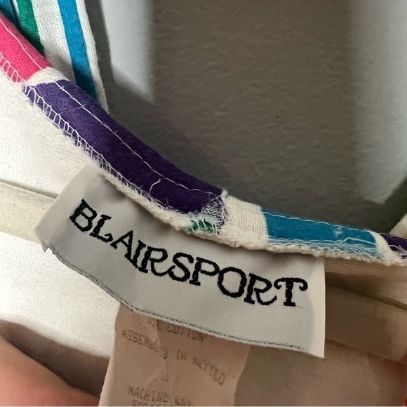 Vintage Blairsport Button Up Striped Rainbow Cover Up Small - Picture 4 of 5